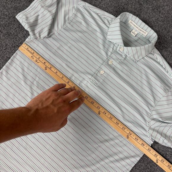 Holderness Bourne Polo Shirt Striped Size Medium w/Club logo - Picture 5 of 9